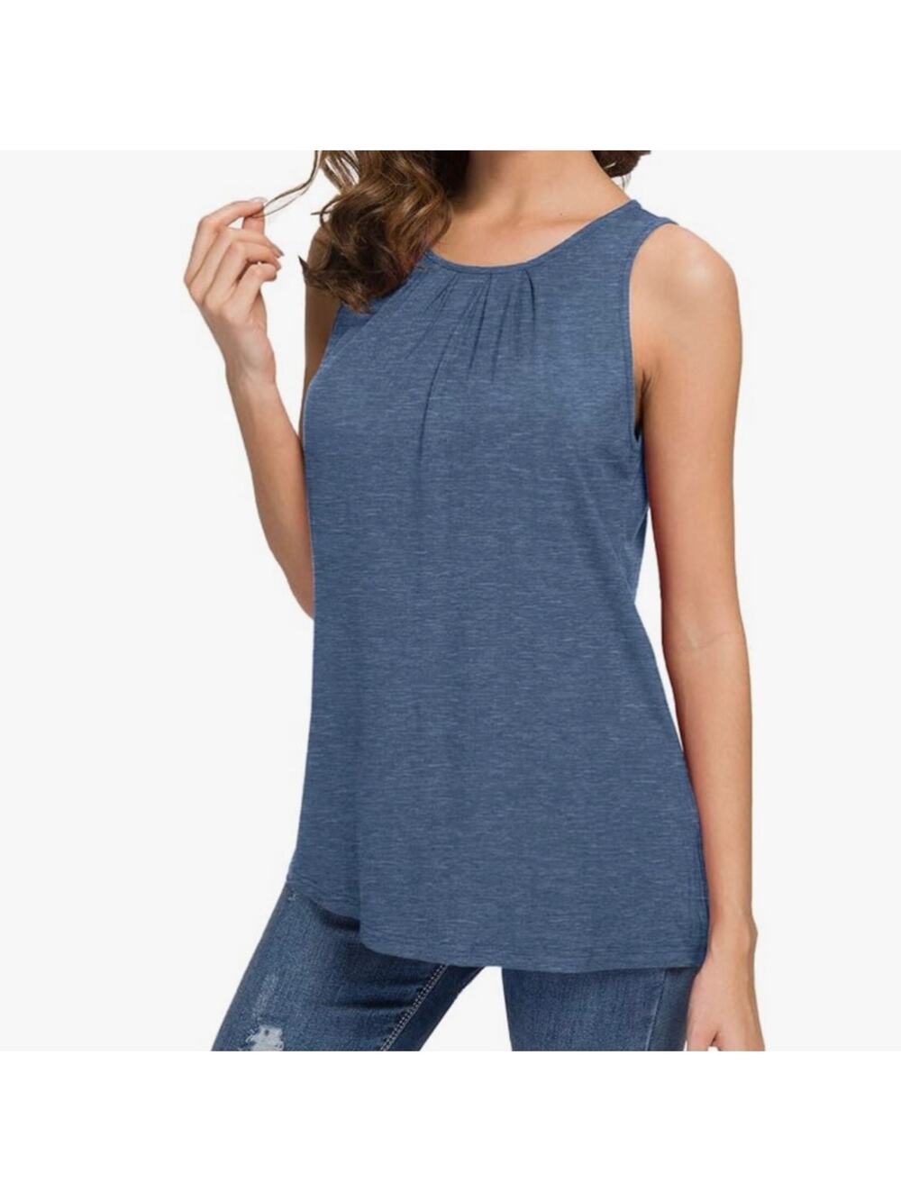 BANANA REPUBLIC Blue Gray Scoop Neck Sleeveless Blouse Size Small